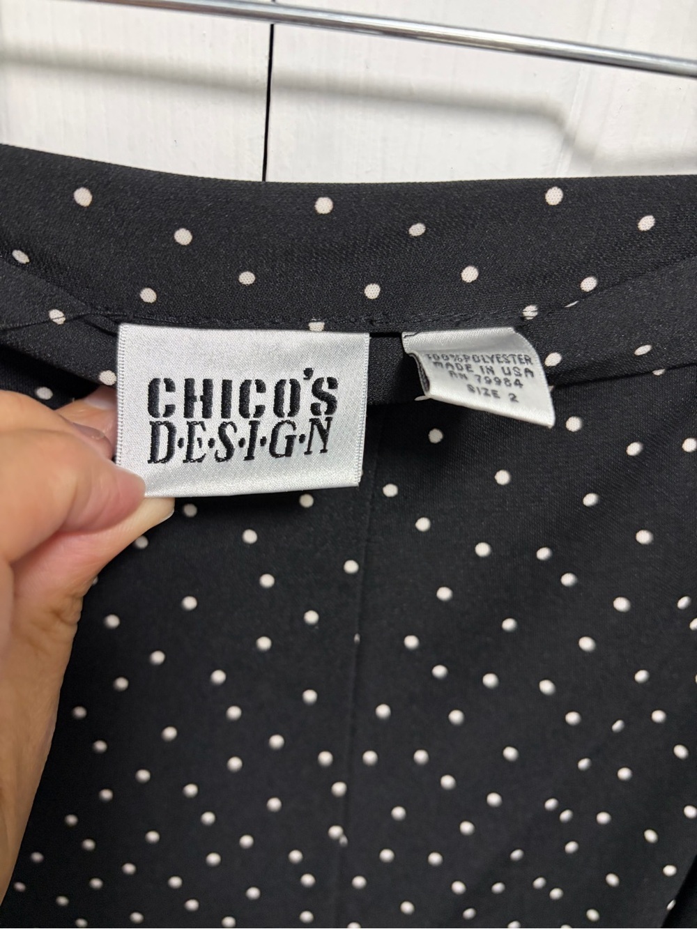 Chico's Black Maxi Skirt with White Polka Dots 2 - Picture 3 of 11